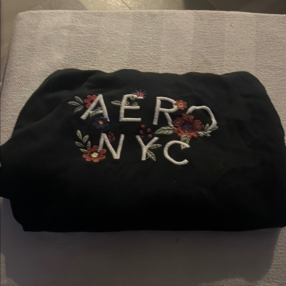 Aeropostale Midnight Black Fleece Top
